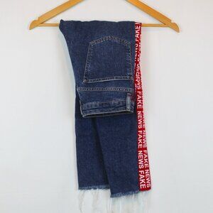 Top Shop Moto Fake News High Rise Denim Jeans